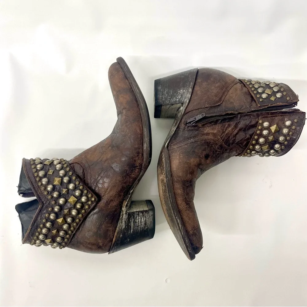 SOLD Old Gringo Women's Mini Belinda 7" Ankle Boots Size 8 B Brown Cowboy Boot - Picture 2 of 7